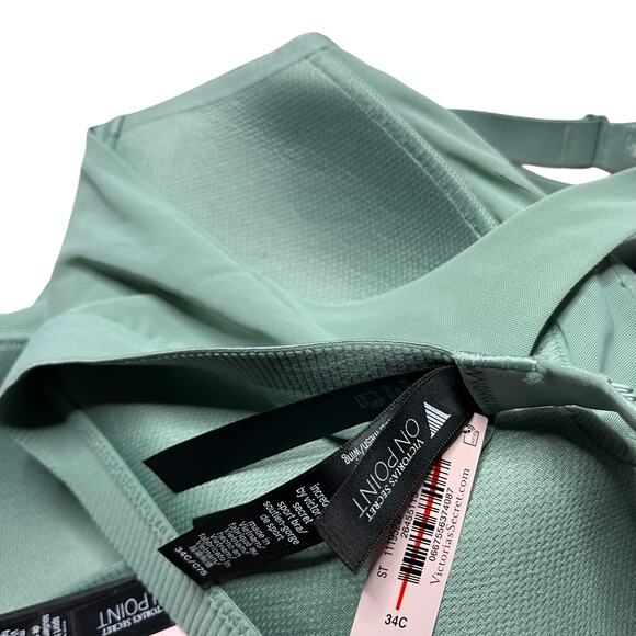 Victoria's Secret Incredible Max Sweat On Point Sports Bra Seasalt Green 34C - Picture 3 of 3